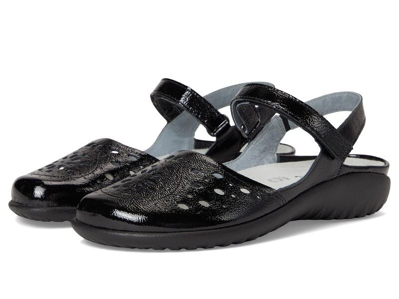ナオト レディース シューズ サンダル Naot Arataki Black Crinkle Patent Leather ブラック