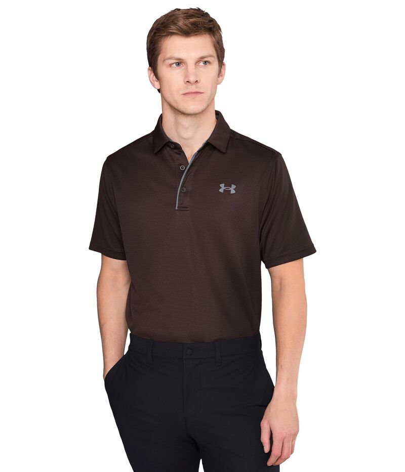 アンダーアーマー メンズ トップス シャツ Under Armour Golf Tech Polo Kona BrownPitch Grey グレー