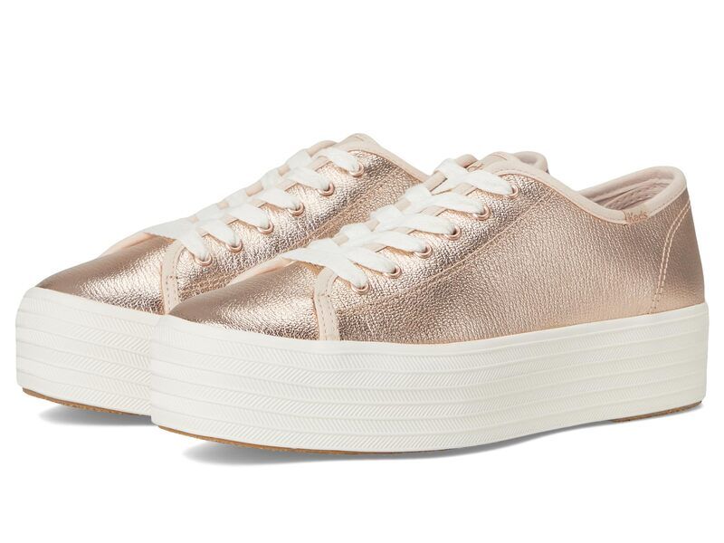ケッズ レディース シューズ スニーカー レザー Keds Triple Up Leatherose Gold Metallic Leather ゴールド