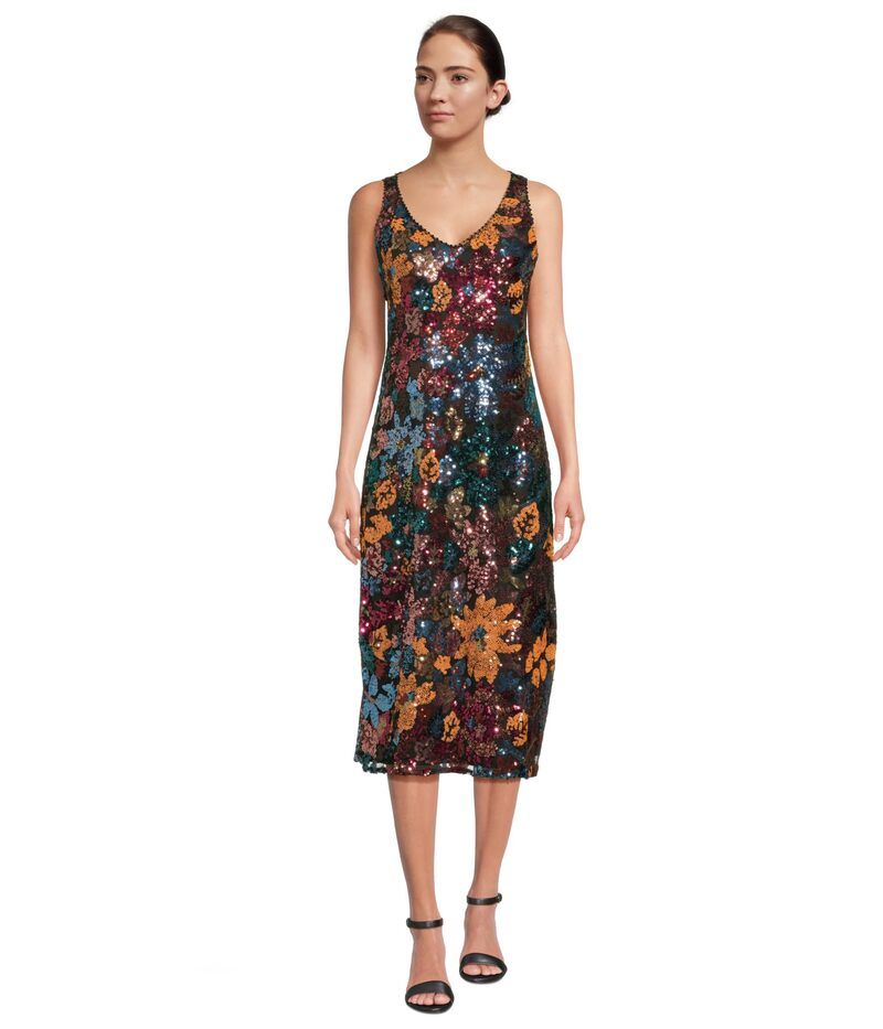 ジョニーワズ レディース トップス ワンピースパンコール Johnny Was Rosali Sequin Dress Lined Black ブラック