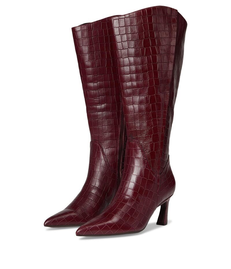 ナチュライザー レディース シューズ ブーツ・レインブーツ Naturalizer Emily Extra Wide Calf Knee High Boots Cranberry Red Croco Leather レッド