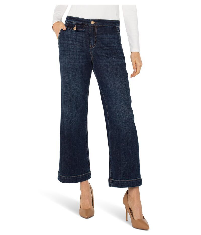 リヴァプール ロサンゼルス レディース ボトムス デニムパンツ ワイドレッグ Liverpool Los Angeles Stride MidRise Wide Leg Jean With Trouser Details 27 Inseam Albany