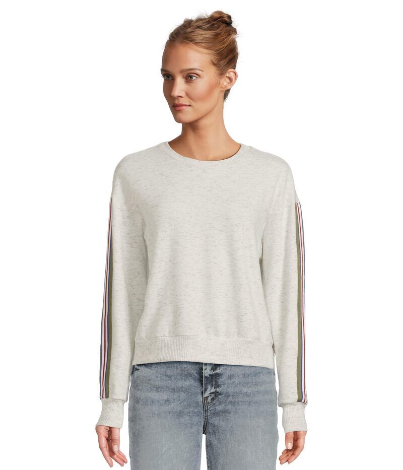 マイケルスターズ レディース アウター パーカー・スウェット クルーネック シャツ Michael Stars Carrie Crew Neck Sweatshirt Chalk チョーク