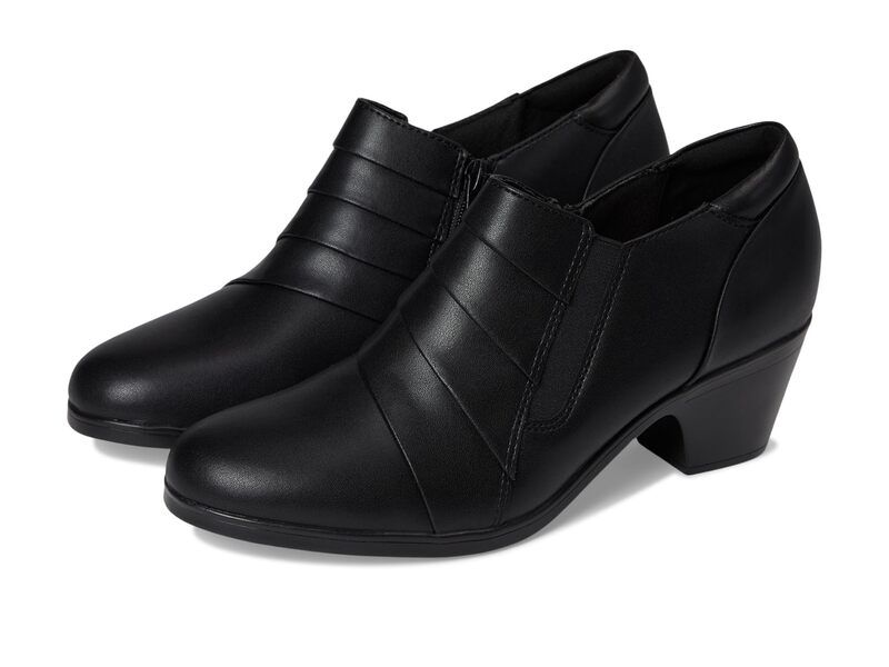 クラークス レディース シューズ ヒール Clarks Emily 2 Pearl Black Leather ブラック