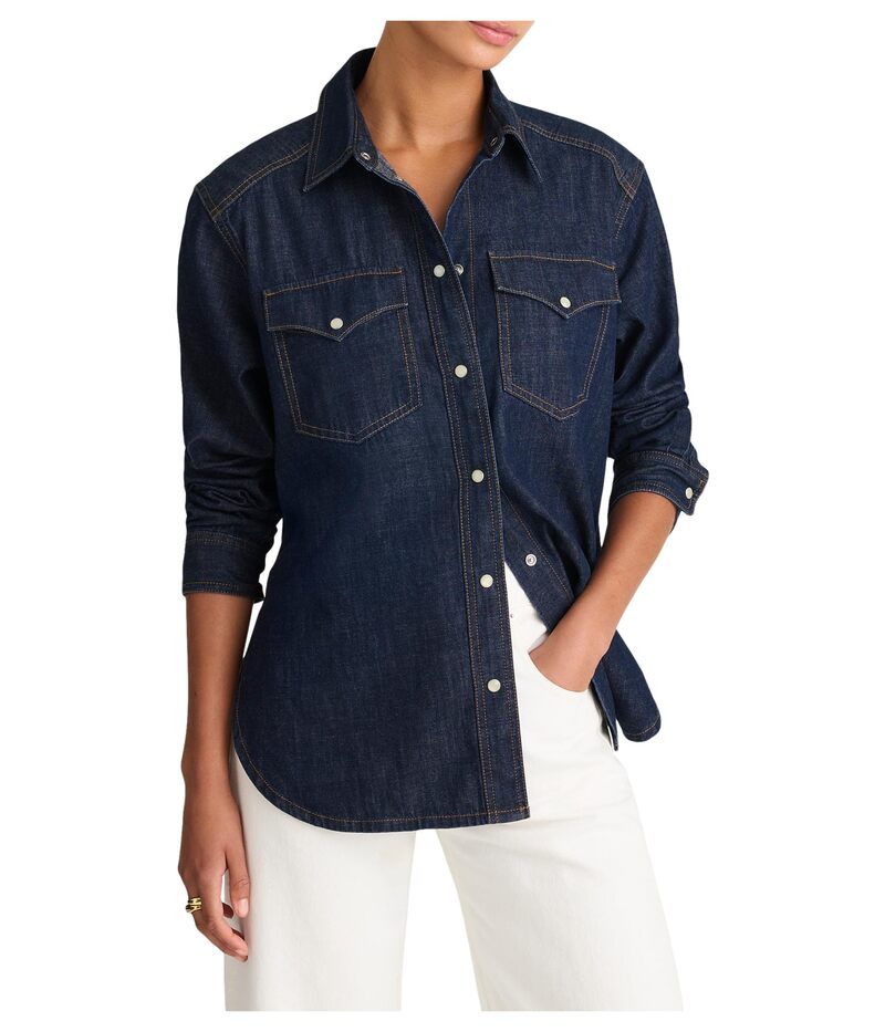 メイドウェル レディース トップス シャツ Madewell Oversized Western Shirt In Rinse Wash Rinse Wash