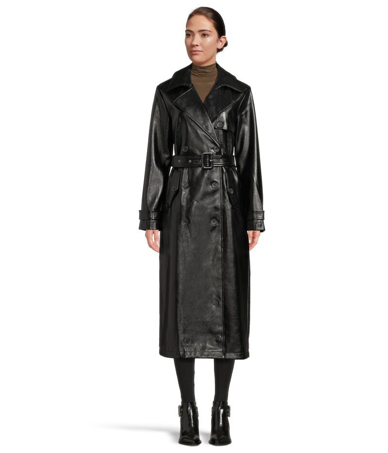 アヴェックレフィーユ レディース アウター コート マキシ Avec Les Filles Double Breasted Maxi Trench Black ブラック