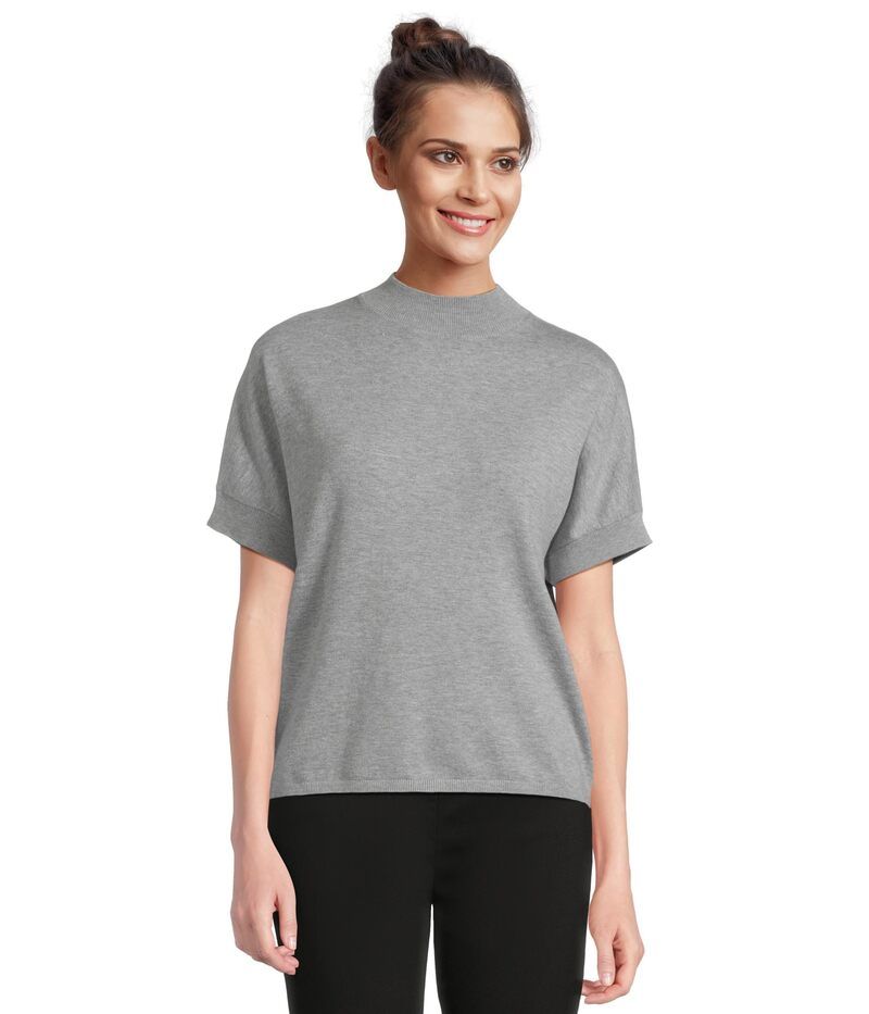 エリオットローレン レディース アウター ニット・セーター ハイネック Elliott Lauren Modal Knits High Neck Sweater with Extended Sleeves Heather Grey グレー