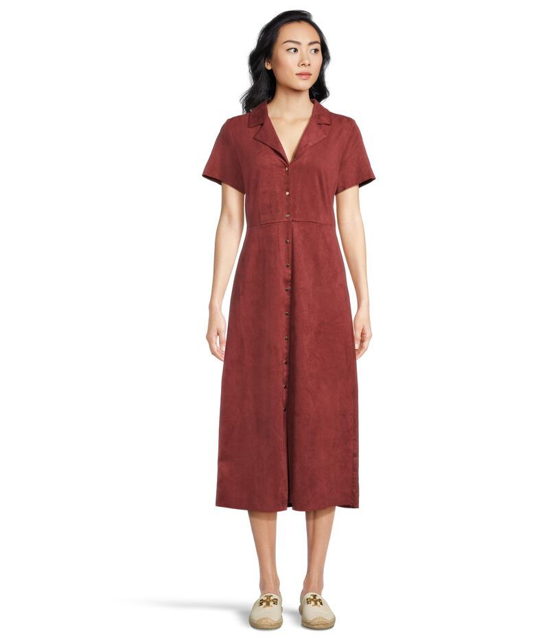 ヴィンスカムート レディース トップス ワンピース ボタンダウン ミディワンピース ミディ ダウン Vince Camuto Tie Back Button Down Midi Dress Rustic