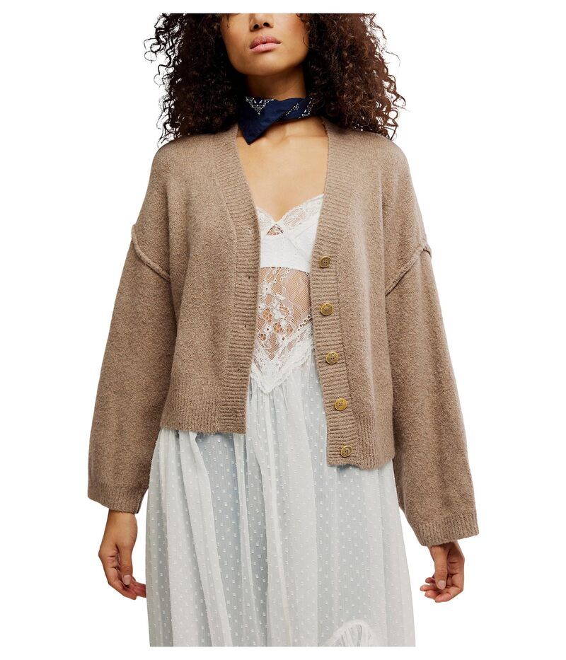フリーピープル レディース アウター ニット・セーター Free People Cool Of The Night Cardi Mocha Melange モカ