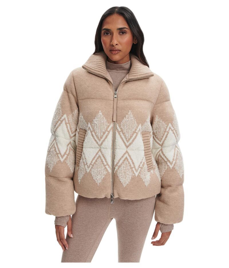 バーレイ レディース アウター コート ニット Varley Belinda Knit Puffer Lightaupe トープ