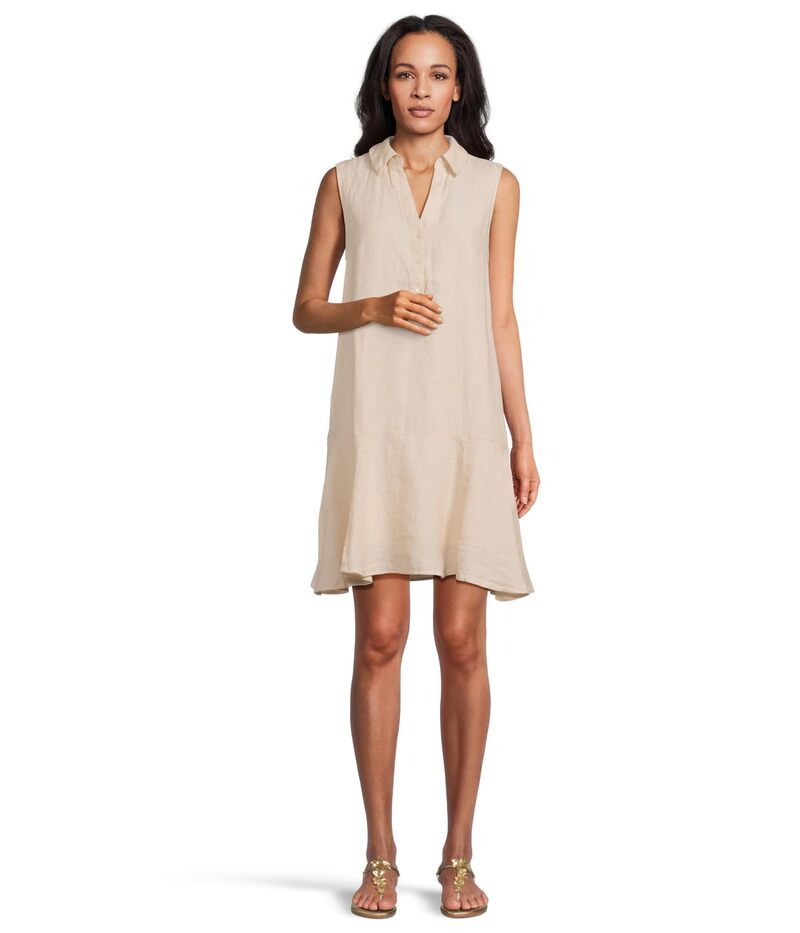リリーピュリッツァー レディース トップス ワンピース リネン Lilly Pulitzer Ellowyn Linen Dress Wicker Tan X Resort White ホワイト
