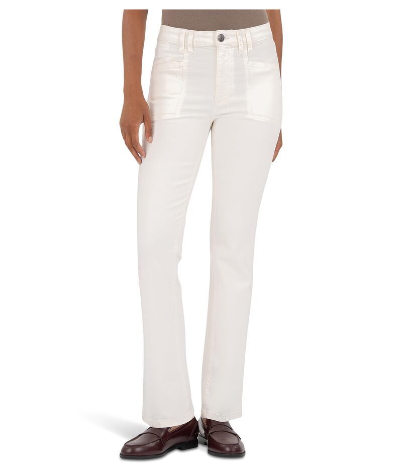 カットフロムザクロス レディース ボトムス デニムパンツ アンクル KUT from the Kloth Kelsey Highrise Ankle Flare Front Pocketss Inset In Cream クリーム