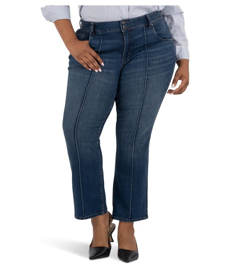 カットフロムザクロス レディース ボトムス デニムパンツ ブーツカット プラスサイズ ブーツ KUT from the Kloth Plus Natalie High Rise Bootcutwide Double Button Waistband With