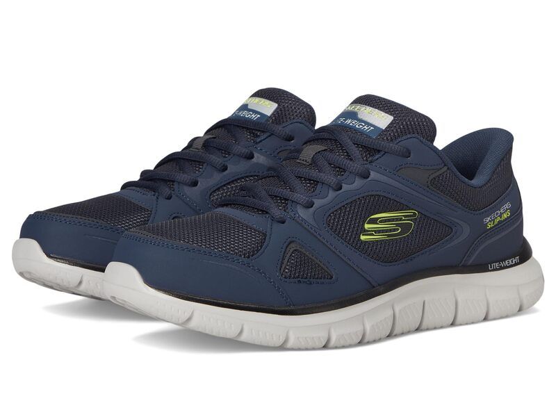 スケッチャーズ メンズ シューズ スニーカー SKECHERS Track Ezral Hands Free Slipin NavyLime ネイビー