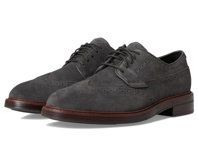 コールハーン メンズ シューズ オックスフォード ウィングチップ Cole Haan Judson Grand Wingtip Oxfords Raven SuedeDark Natural