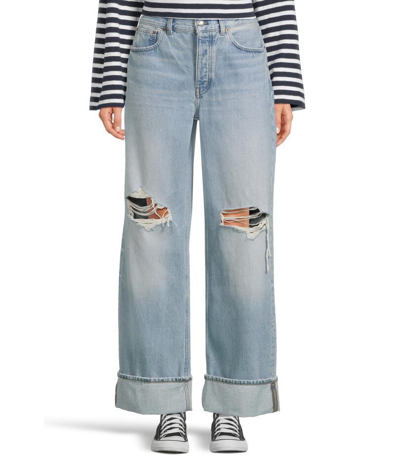 メイドウェル レディース ボトムス デニムパンツ Madewellow Slung Baggy With Rips In Hallstead Washallstead Wash