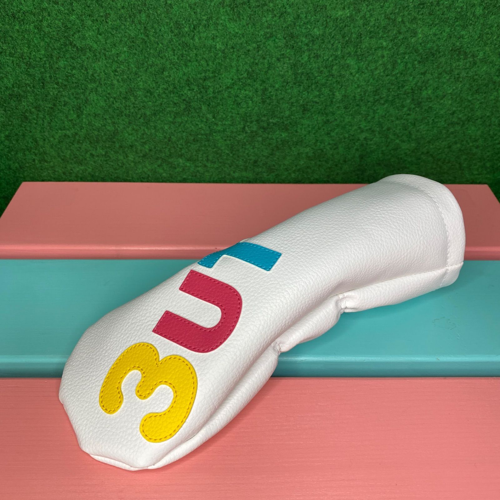 バラ売り可！【カラフル／マットホワイト】ハンドメイド ヘッドカバー ゴルフ バラ売り可！【カラフル／マットホワイト】ハンドメイド