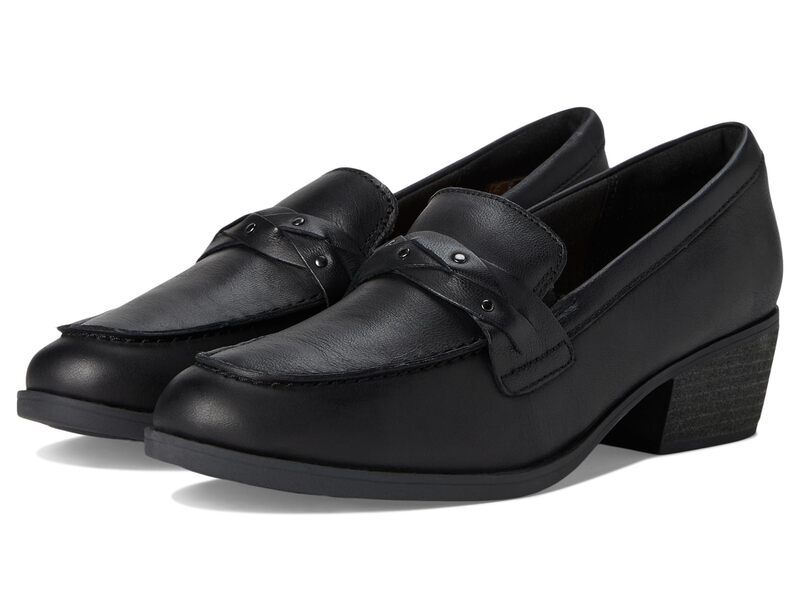 クラークス レディース シューズ スリッポン・ローファー Clarks Charlten Echo Black Leather ブラック