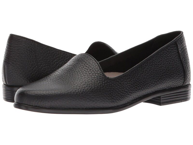トロッターズ レディース シューズ スリッポン・ローファー Trotters Liz Tumbled Black Very Soft Leather ブラック