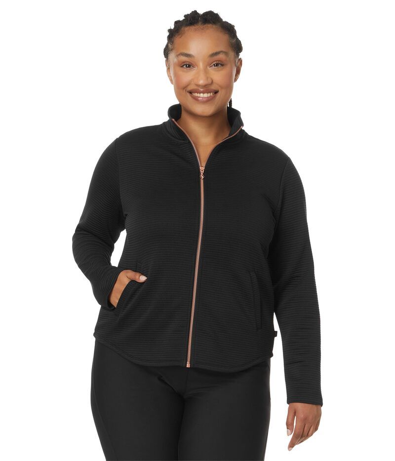 スケッチャーズ レディース アウター ニット・セーター ジャケット SKECHERS GoWalk Jacket Scoop Hem Black ブラック