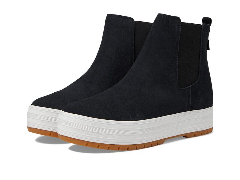 ケッズ レディース シューズ ブーツ・レインブーツ プラットフォーム チェルシー Keds The Platform Chelsea Lug Black Suede ブラック