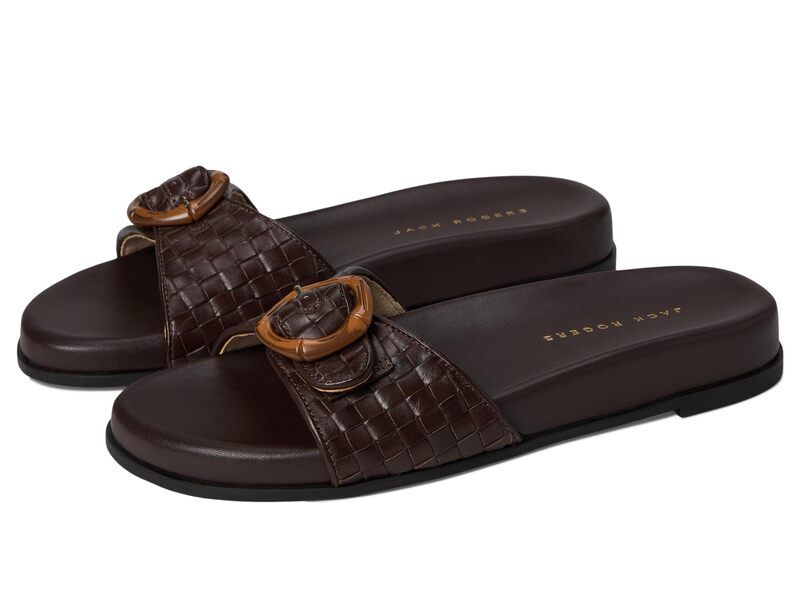 ジャックロジャース レディース シューズ サンダル レザー Jack Rogers Essex Slide Embossed Leather Hot Fudge