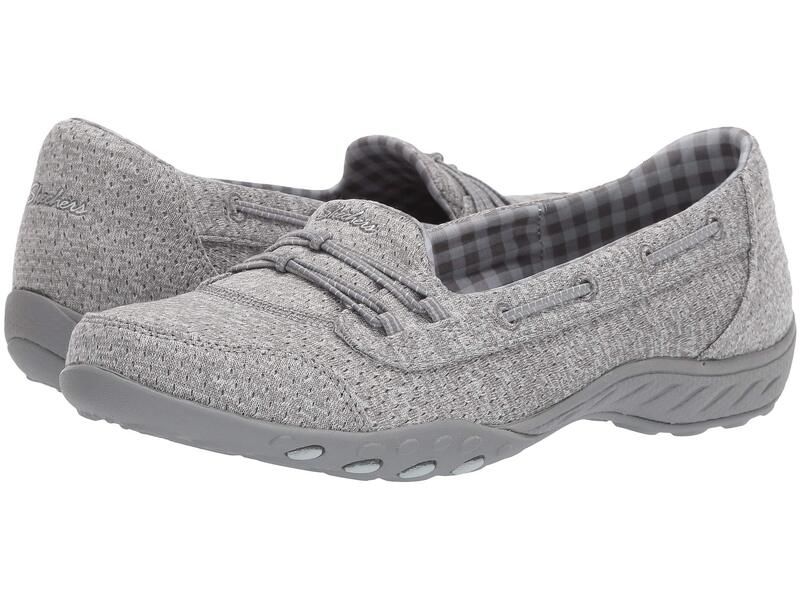 スケッチャーズ レディース シューズ デッキシューズ SKECHERS BreatheEasy Good Influence Gray グレー