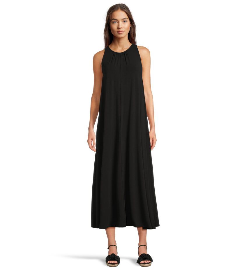 エイリーンフィッシャー レディース トップス ワンピース マキシワンピース ニット ジャージー マキシ Eileen Fisher Fine Stretch Jersey Knit Maxi Dress Black ブラック