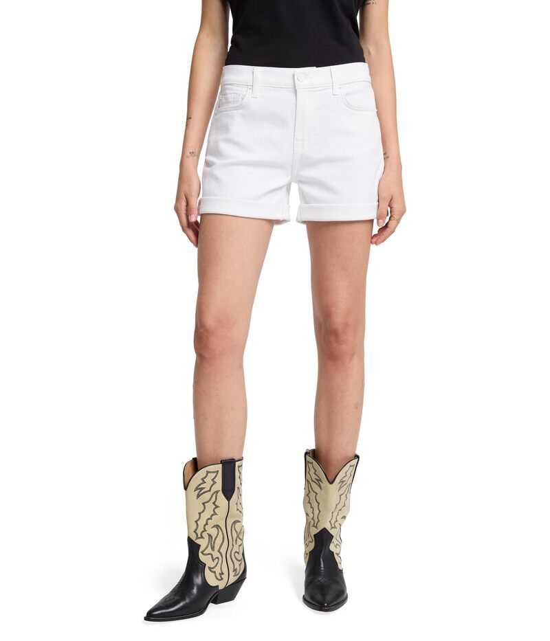 セブンフォーオールマンカインド レディース ボトムス ハーフパンツ・ショーツ ショートパンツ 7 For All Mankind MidRoll Shorts in Broken Twill Broken Twill White ホワイト