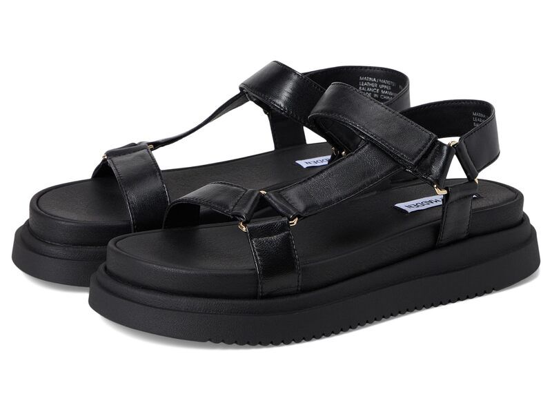 スティーブ マデン レディース シューズ サンダル Steve Madden Matina Black Leather ブラック