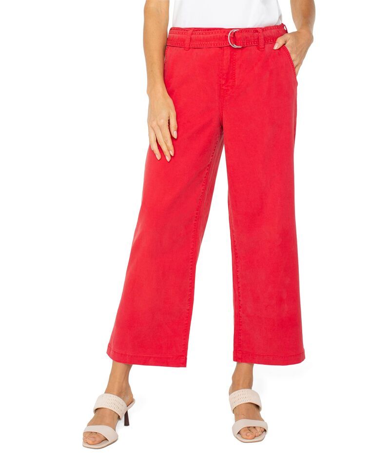 リヴァプール ロサンゼルス レディース ボトムス カジュアルパンツ ワイドレッグ Liverpool Los Angeles Stride Highrise Crop Wide Leg With Self Belt Geranium