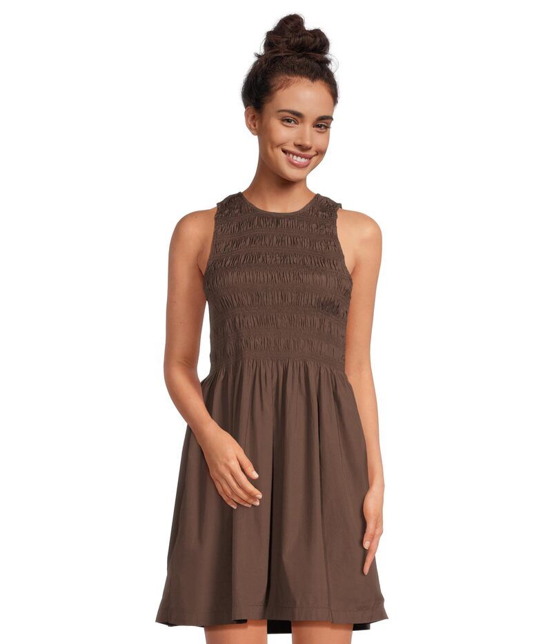 メイドウェル レディース トップス ワンピース ミニ シャーリング Madewell Selena Smocked Mini Roasted Chicory