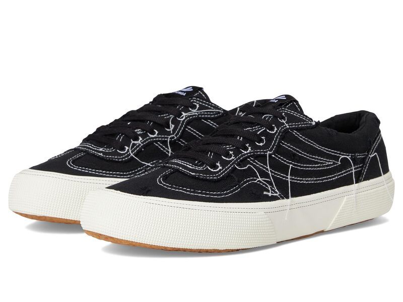 スペルガ メンズ シューズ スニーカー Superga 2941 Revolley Distressed Stone Washed BlackWhite Avorio ホワイト
