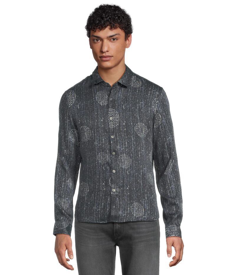 ジョンバルベイトス メンズ トップス シャツ John Varvatos Luca Shirt W985S25 Lake Blue ブルー