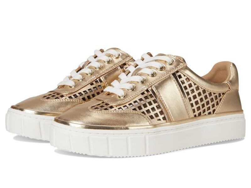 ヴィンスカムート レディース シューズ スニーカー カットアウト プラットフォーム Vince Camuto Raiden Cutout Platform Sneakers Egyptian Gold ゴールド