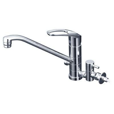 新品 KVK 流し台用シングルレバー混合水栓 回転分岐孔付(給水・給湯)とめるゾウ付 寒冷地用 KM5041ZTTU