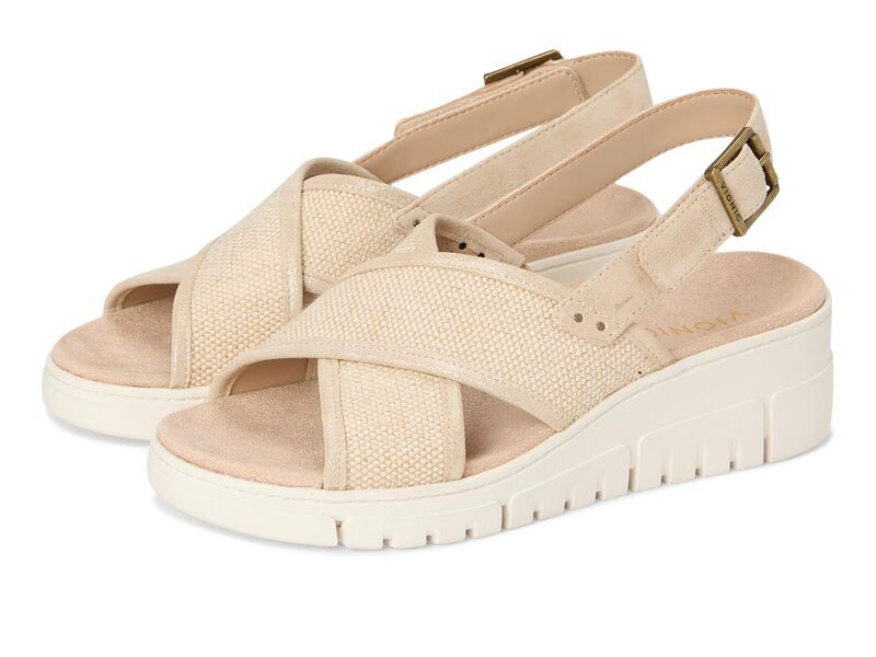 バイオニック レディース シューズ サンダル VIONIC Uptown Sonoma Beige Canvas ベージュ
