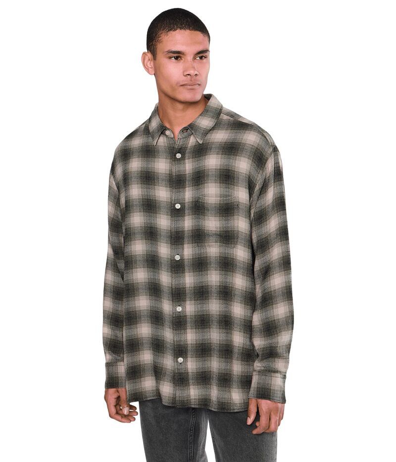 オールセインツ メンズ トップス シャツ AllSaints Lumley Long Sleeve Shirt Pale Olive Gree オリーブ