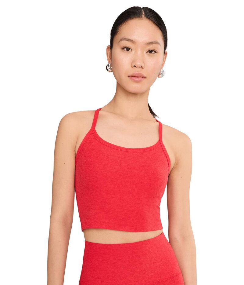 ビヨンドヨガ レディース トップス シャツ クロップド Beyond Yoga Spacedye Slim Racerback Cropped Tank Chili Red Heath レッド
