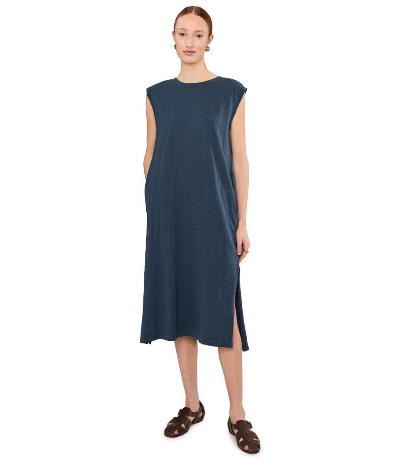 モッドドック レディース トップス ワンピース キャップ Mododocap Sleeve Column Dress with Side Slitsailor Blue ブルー