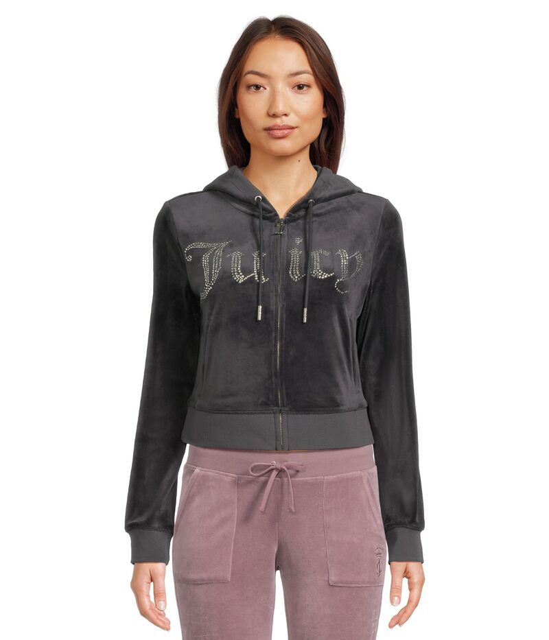 ジューシークチュール レディース アウター パーカー・スウェット Juicy Couture Classic Juicy Hoodie With Bling Titanium