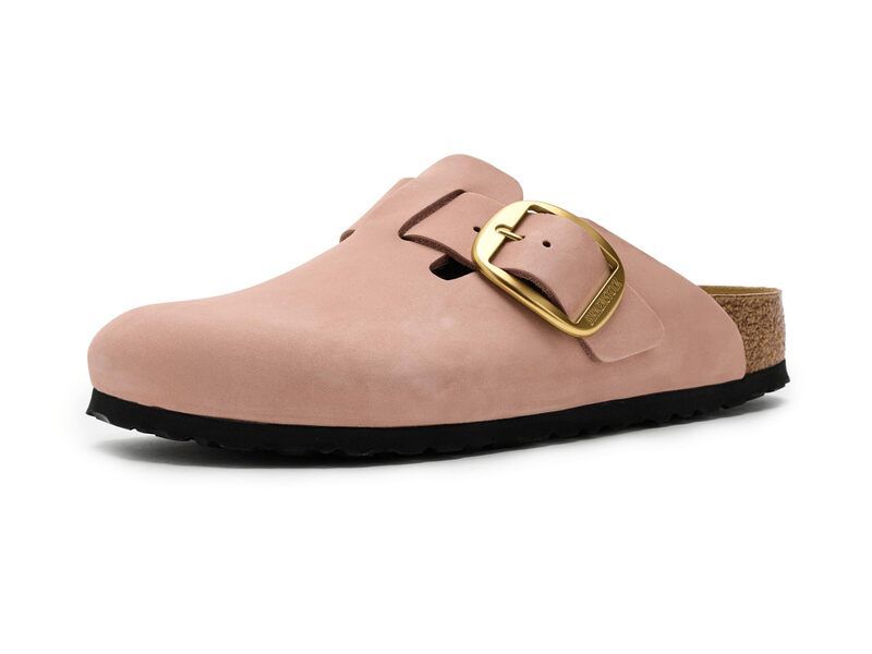 ビルケンシュトック レディース シューズ サンダル レザー Birkenstock Boston Big Buckle Nubuck Leather Soft Pink ピンク