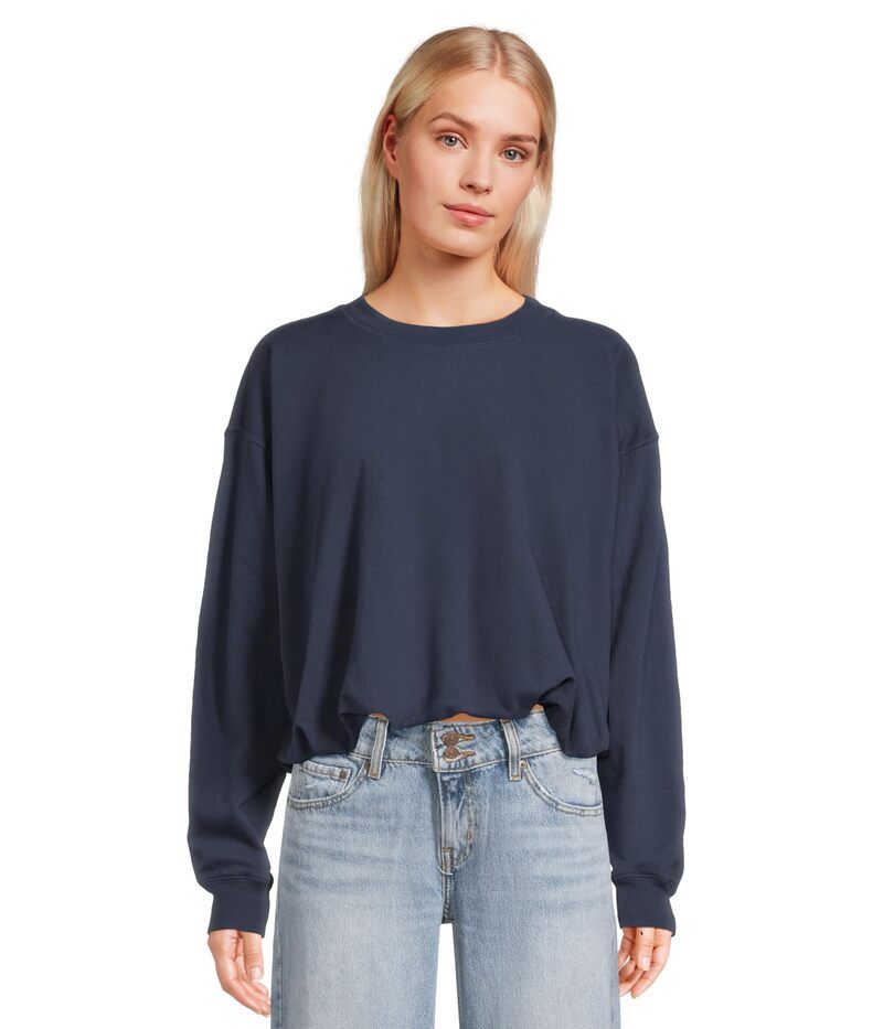 マイケルスターズ レディース アウター パーカー・スウェット シャツ Michael Stars Mariah Bubble Sweatshirt Nocturnal