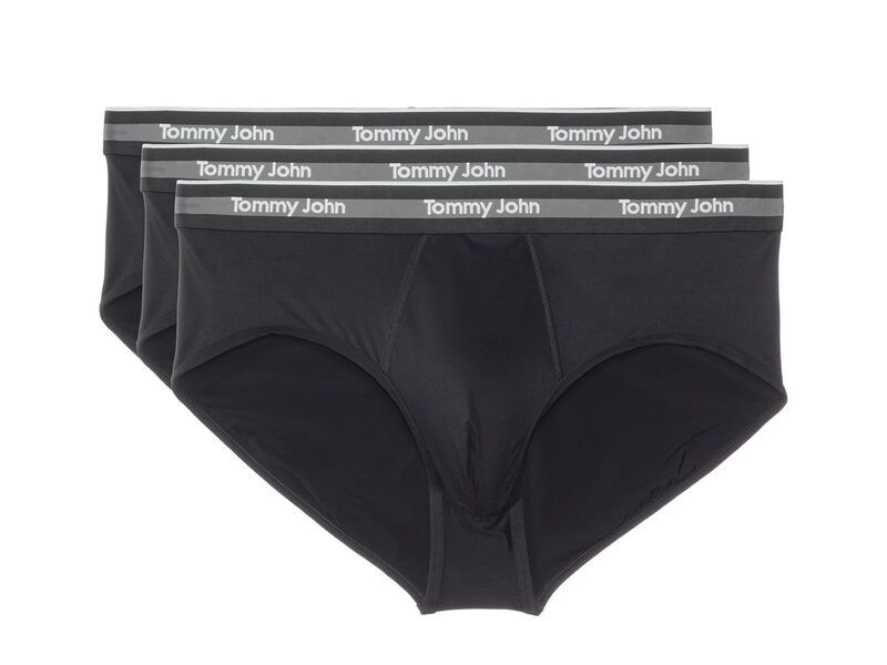 トミージョン メンズ アンダーウェア ブリーフパンツ Tommy John Comfort Micro Brief 3pack Black ブラック