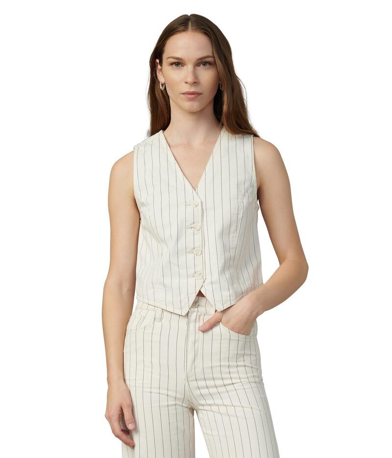 ジョーズジーンズ レディース アウター コート Joes Jeans The Relaxed Tailored Waistcoat Natural Stripe ストライプ