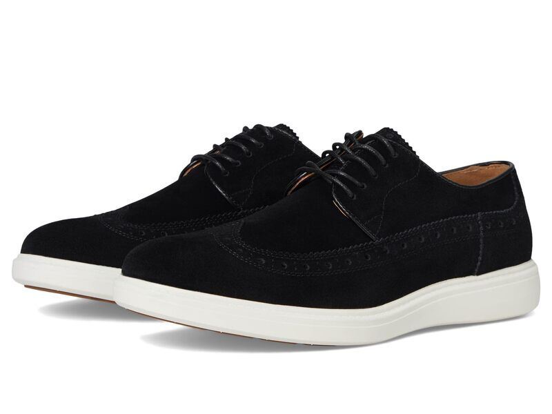 ステイシーアダムス メンズ シューズ スニーカー レース Stacy Adams Trudell Wing Tip LaceUp Black Suede ブラック