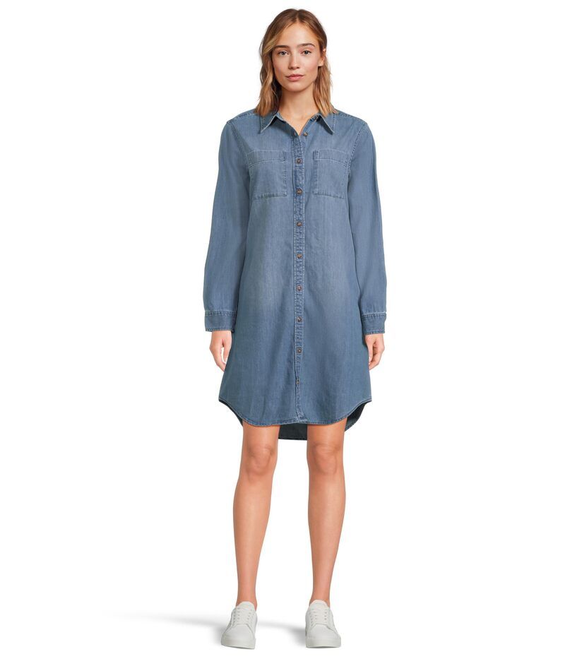 エルエルビーン レディース トップス ワンピース シャツワンピース シャツ デニム LLBean Heritage Washed Denim Shirt Dress Medium Blue ブルー