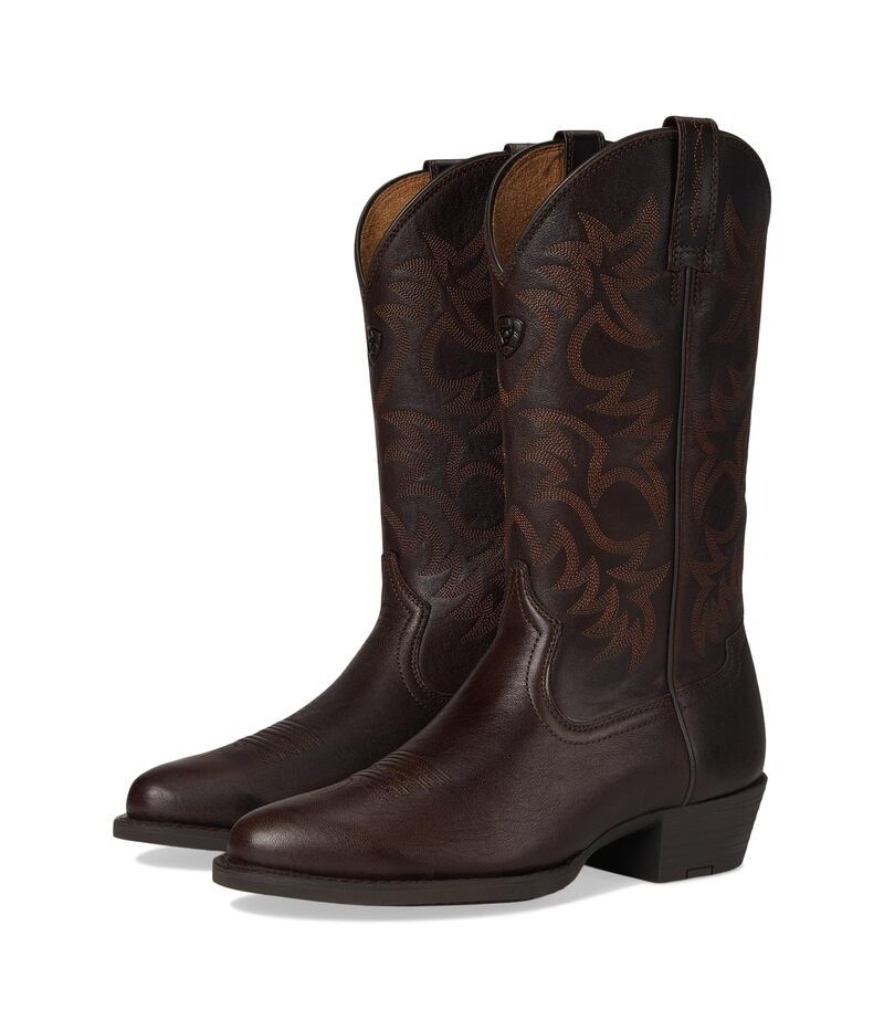 アリアト メンズ シューズ ブーツ・レインブーツ Ariat Heritage R Toe Western Boot Burnished Choco