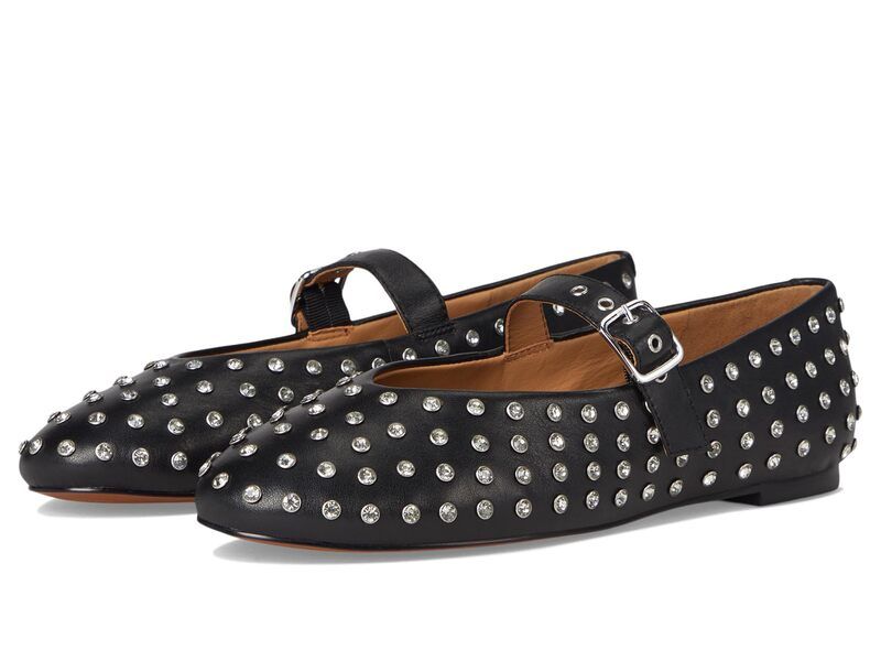 メイドウェル レディース シューズ サンダル Madewell Hera Grommet Mary Jane Flat Bezel Crys True Black ブラック