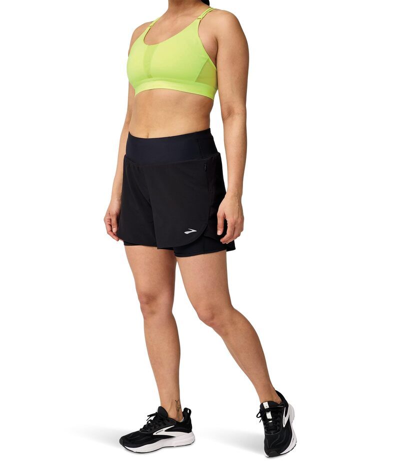 ブルックス レディース ボトムス ハーフパンツ・ショーツ ショートパンツ Brooks Chaser 5 2in1 Shorts 20 Black ブラック